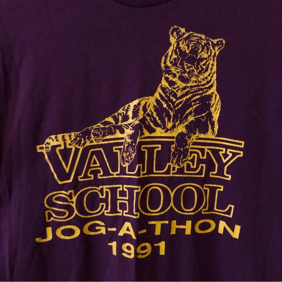SOLD Vintage 1991 Valley School JOG-ATHAN Single Stitch T-shirt - Picture 5 of 7